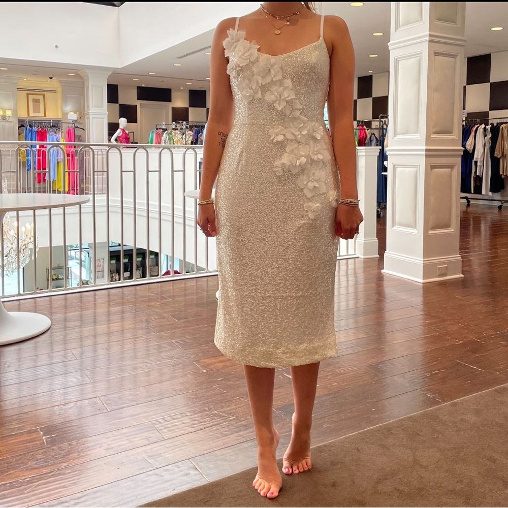 Helsi Bridal Midi Appliquéd Dress